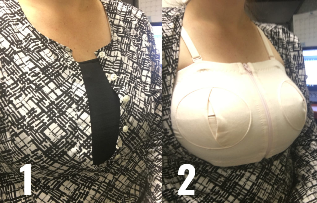 Women wearing clothes that makes pumping at work easier.